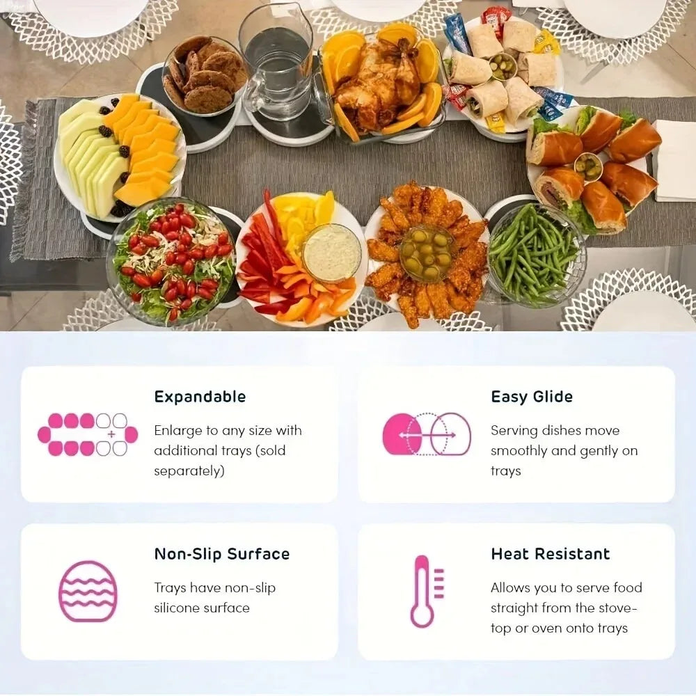 Drehteller für Küche, Esstisch, Drehteller für Küchenarbeitsplatte, 360-Grad-Drehung, vielseitig, hitzebeständig, für rechteckigen Tisch