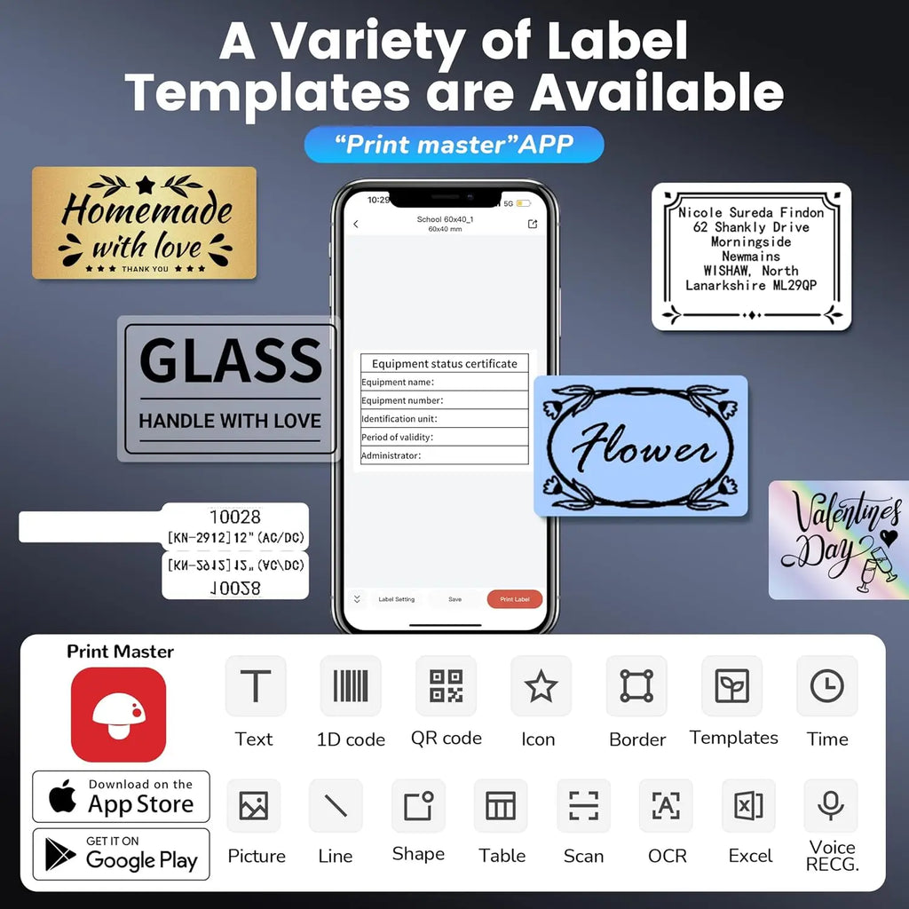 Phomemo M250 Etikettendrucker, 75 mm, Thermo-Etikettendrucker 2025, Upgrade tragbarer Barcode-Drucker für den Aufkleberdrucker von Business Home