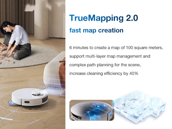 ECOVACS T30C Pro Omni GEN 2 Staubsaugerroboter, Kehren, 25.000 Pa, Staubsaugersammler, Heißluft-Trockenbodenreinigung, Haushaltsgeräte
