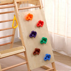 7-in-1 Multifunktionales Klettergerüst aus Holz mit Rutsche und Schaukel, Kletterleiter/Netz/Steinen, Indoor-Spielplatzspielzeug für Kinder ab 3 Jahren