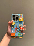 Mario iPhone Hülle 3D Block-Style – Cartoon, CE, für iPhone 12–17 Pro Max, Geschenk