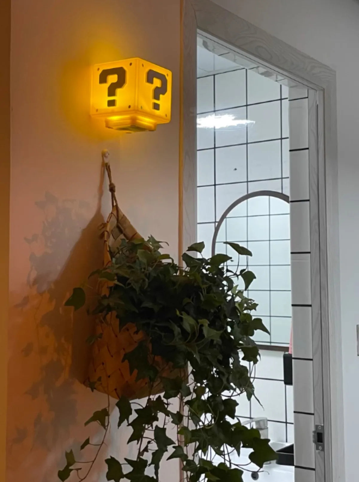 Fragezeichen Würfel, LED Nachtlicht, Mini wiederaufladbar, DIY Montage, Toilette Beschilderung