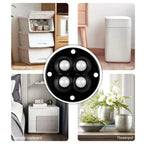 4 Stück klebrige drehbare Riemenscheibe, 360 Grad freie Drehung, selbstklebende Lenkrollen, Zubehör für Behälter, Aufbewahrungsbox, Möbel