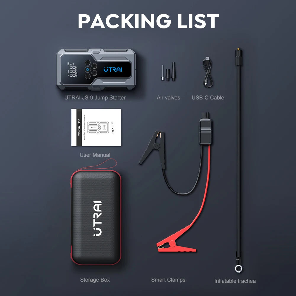 UTRAI 1500A Auto Starthilfe Power Bank Tragbare 150PSI Luftpumpe Auto Batterie Notfall Booster Start Gerät Auto Starter 2024