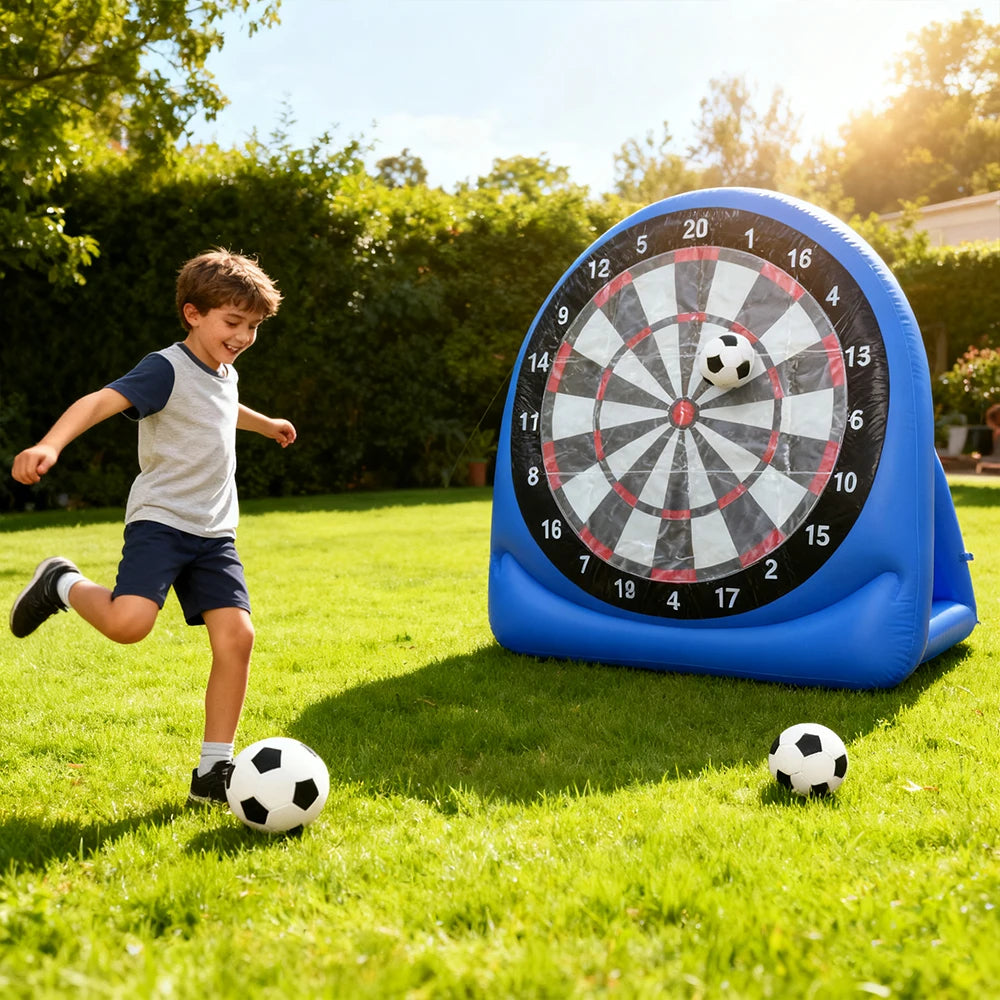 Wonflex Aufblasbare Zielscheibenmatte & Wurfspiel - PVC, Fuer Drinnen & Draussen, Ab 14 Jahren | Fussball & Dart | Familienspiel