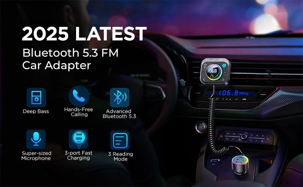 Joyroom auto bluetooth 5,3 fm/aux sender auto adapter freihändig anrufen 3 schnell la deans chlüsse sender ladegerät pd qc 3,0