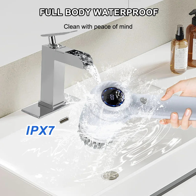 Elektrische USB-Schrubber-Reinigungsbürste, mit 5 Bürstenköpfen, elektrische Reinigungsbürste, für Küche, Badewanne, Fliesenwäscher