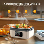 Betuyoo Kabellose Selbsterhitzende Lunchbox – 16.000mAh, 1L, Edelstahl, Powerbank-Funktion | Schwarz & Elfenbein