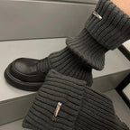 Neue gestrickte Lolita JK Beinwärmer, Damen lange Socken, Herbst, Winter, Wolle Fußabdeckung, Armwärmer, Y2K Crochet, Heap Socke, Stiefelmanschetten