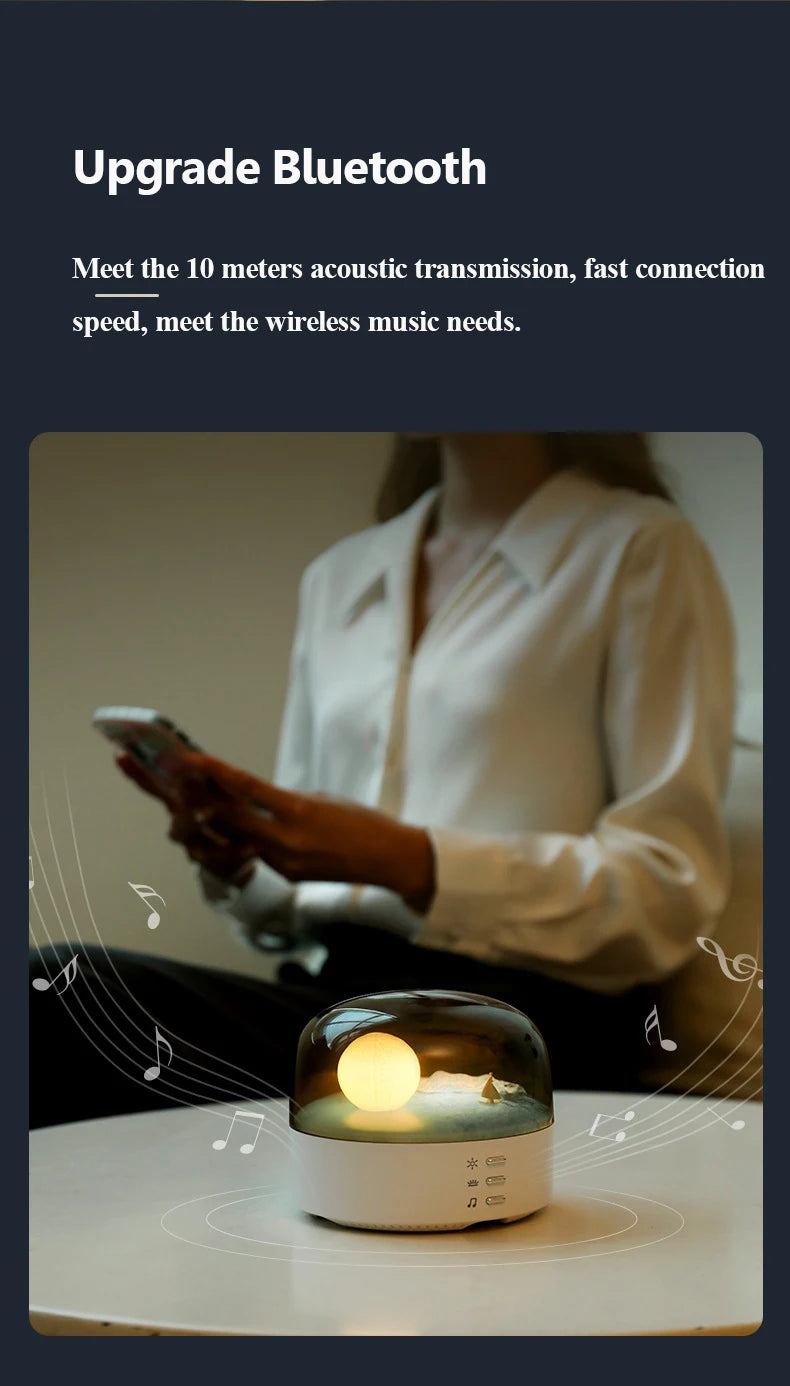 Tragbarer Mini-Bluetooth-Lautsprecher, Umgebungslicht, hochwertiger Klang, Bluetooth-Musikbox mit Dimmung, weiches Licht, kabellose Musikwiedergabe