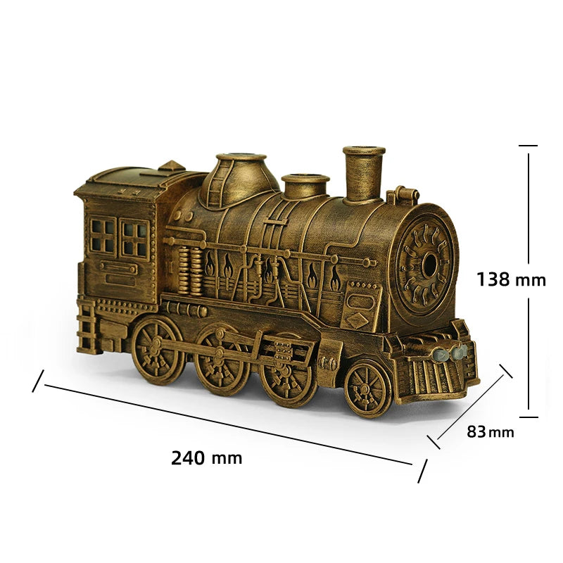 Kreativer Vintage-Zug-Lokomotive-Luftbefeuchter, Aroma-Diffusor, Sprühgerät mit Quallen-Rauchring für die Aromatherapie mit ätherischen Ölen