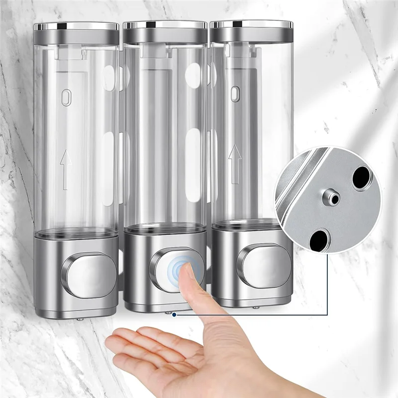 AS94-3-in-1-Raum-Wandmontage-Badezimmer-Duschpumpenspender und Organizer – kann für Shampoo, Klimaanlage, wiederverwendbar, langlebig verwendet werden