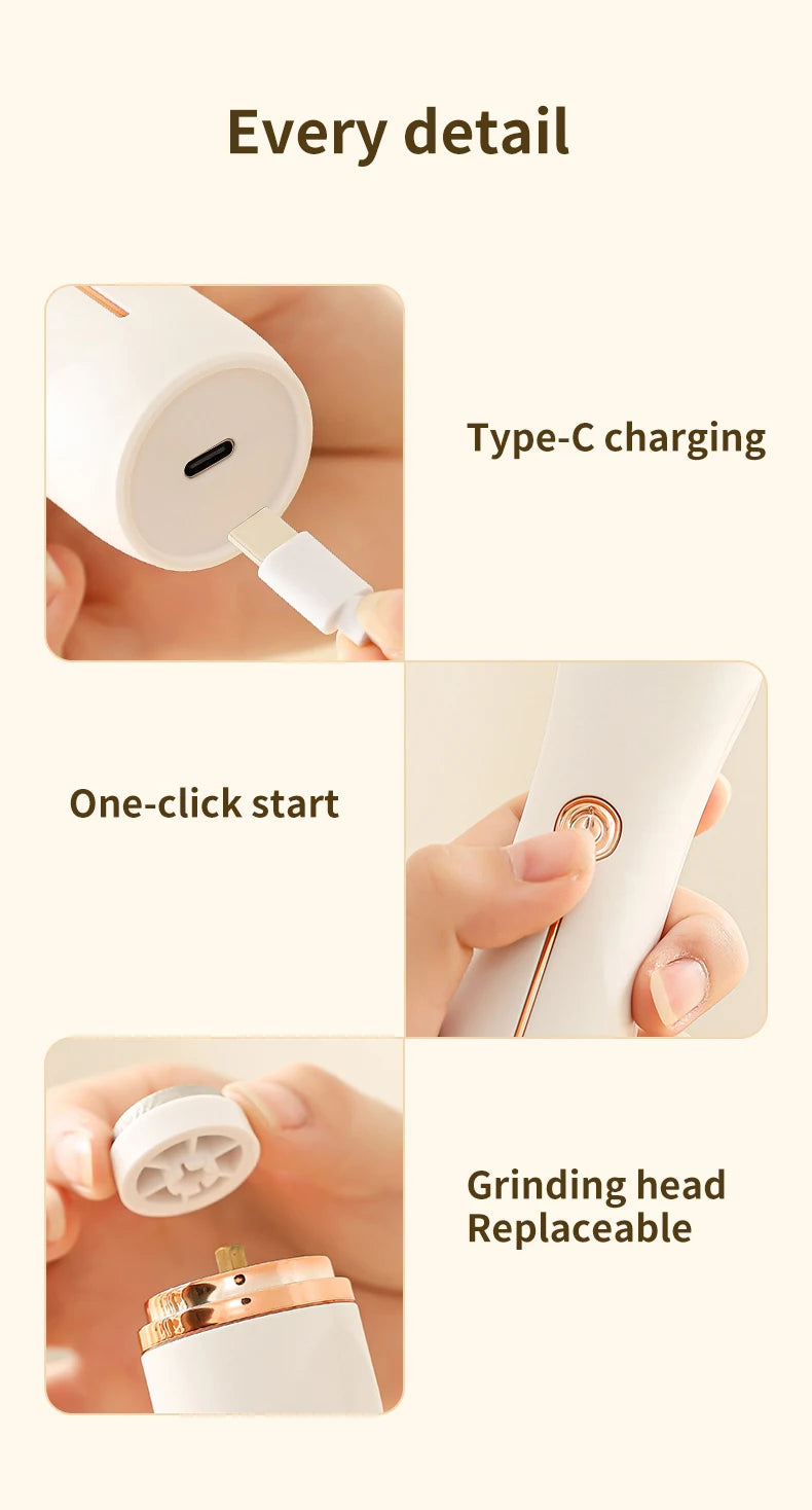 HOMEFISH Elektrischer Fußschleifer, automatisches Hornhautentfernungsgerät für die Fußpflege