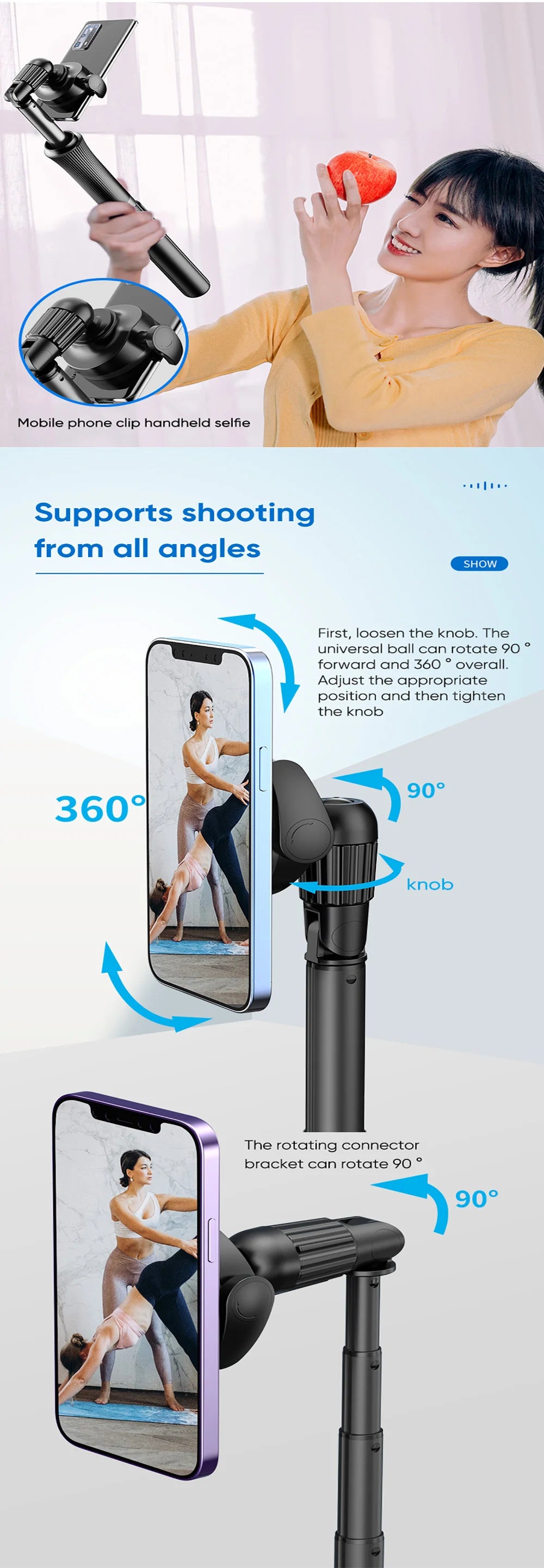 VRIG Magnetisches Selfie Stick Stativ – 1,5m, MagSafe, Bluetooth-Fernbedienung | iPhone & Android