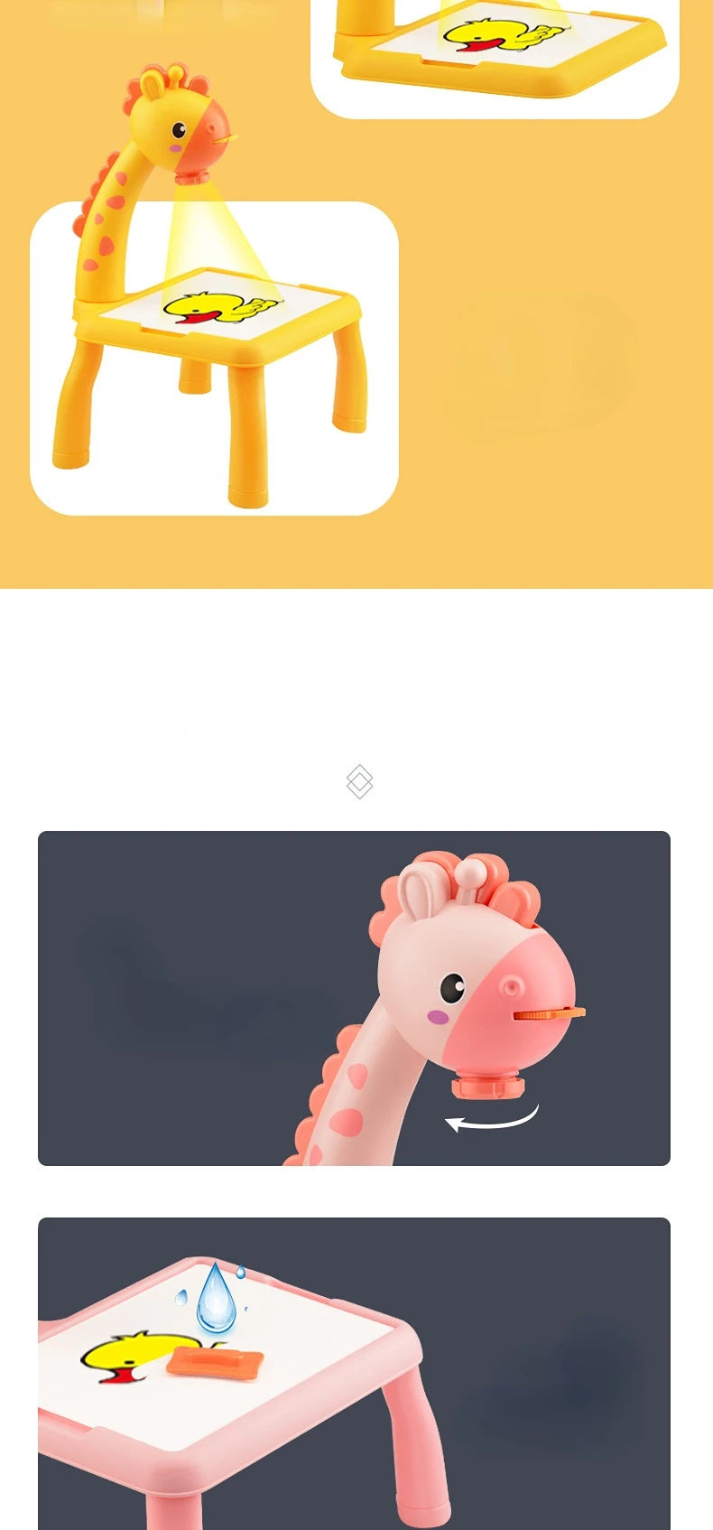 Projektions-Zeichenbrett für Kinder, löschbarer Zeichentisch, magnetisches Schreibbrett, frühkindliche Bildung, Kritzelbrett, Spielzeug