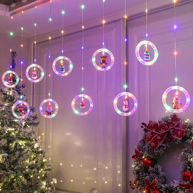 Weihnachten LED Streifen Lichter Zimmer Girlande LED Vorhang Lampe USB-Stecker Weihnachts dekoration Lichter für Schlafzimmer Wohnzimmer Fenster