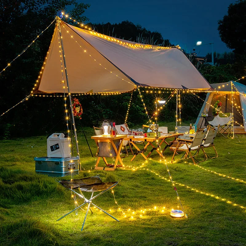 Outdoor-Camping LED Umgebungs licht Typ C wiederauf ladbare tragbare Beleuchtung Taschenlampe mit 6 Modi dekorative Lichterkette