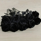 Künstliche Schwarze Rosen – Langer Stiel, Tischdeko | 5 oder 10 Stück