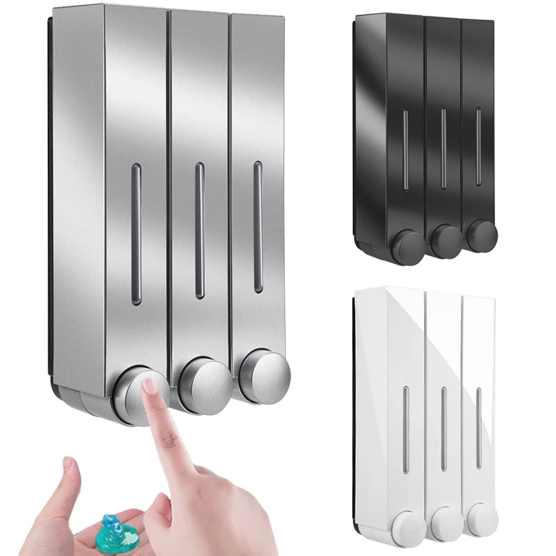 Seifenspender für 1/2/3 Tassen, Wandmontage, Duschseifenspender, Duschgel, Waschmittelspender für Badezimmerzubehör, kein Stanzen