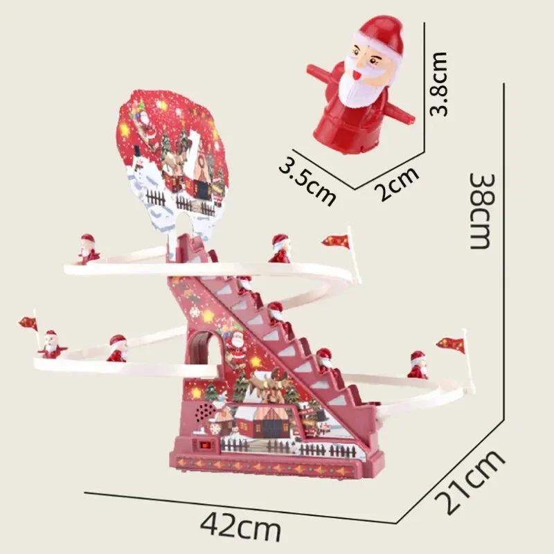 Santa Claus Automatische Klettern Leiter Puppe Elektrische Weihnachten Schiene Rutsche Musik Spielzeug Weihnachten Baum Ornamente Dekoration Kinder Geschenk