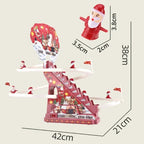 Santa Claus Automatische Klettern Leiter Puppe Elektrische Weihnachten Schiene Rutsche Musik Spielzeug Weihnachten Baum Ornamente Dekoration Kinder Geschenk