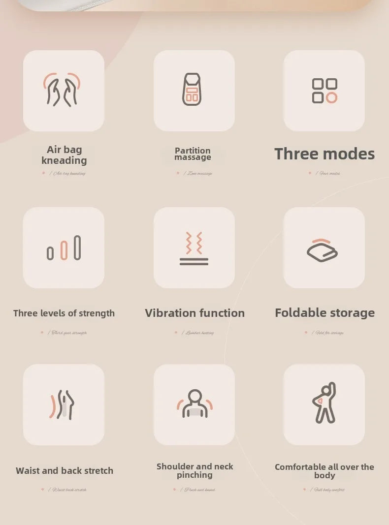 Ganzkörper-Massagematte, Matratze, elektrische Airbag-Traktion, Lendenwirbelsäule, beheizt, Kneten, Nackenmassagegerät, Vibration mit Fernbedienung