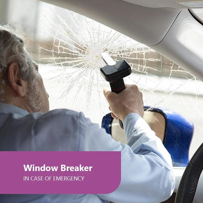 SEAMETAL Tragbarer Auto-Hilfsgriff für ältere Menschen, 180 kg belastbarer 3-in-1-Autogriff/Notfallhammer ‌   Rutschfest, kratzfrei