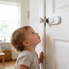 Kindersicherer Türhaken – Automatischer Sicherheitsriegel für Innentüren, Baby-Schutz, Zuhause