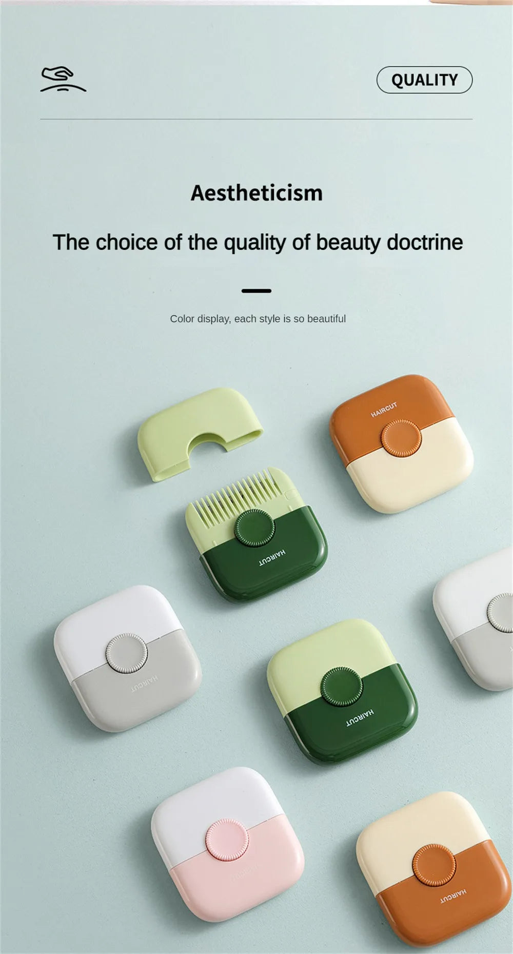 2-in-1-Baby-Haarschnitt- und Friseurkamm zum Trimmen von Pony und gebrochenem Haar, Pony-Trimmer, manuell, tragbar, für Kinder