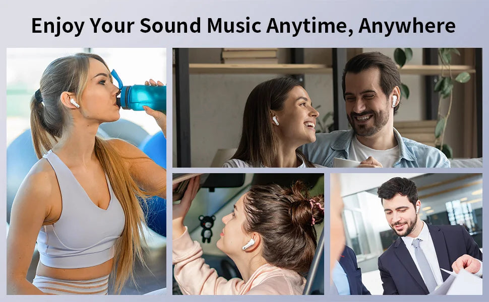 Kabellose Ohrhörer mit Bluetooth 5.3, In-Ear-Kopfhörer mit 4 ENC-Mikrofonen und 36 Stunden Spielzeit, LED-Anzeige im Lieferumfang enthalten.