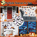 36-Pack LED Bats Spider Decor - Glow-in-the-Dark 3D Wall Stickers with Green Lights for Indoor/Outdoor Halloween Party Scares