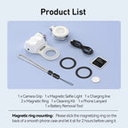 TELESIN- Telefonkamera-Handgriff, magnetischer Smartphone-Halter, Aufnahmehilfe, Fernbedienungsgriff für iPhone und Android-Telefon
