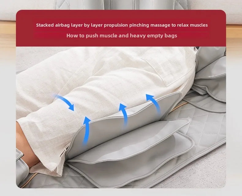 Ganzkörper-Massagematte mit Airbags, Dehnungsheizung, 3D-Entspannung der Lendenwirbelsäule, Rückenmassagegerät, PU-Leder, tragbar und tragbar