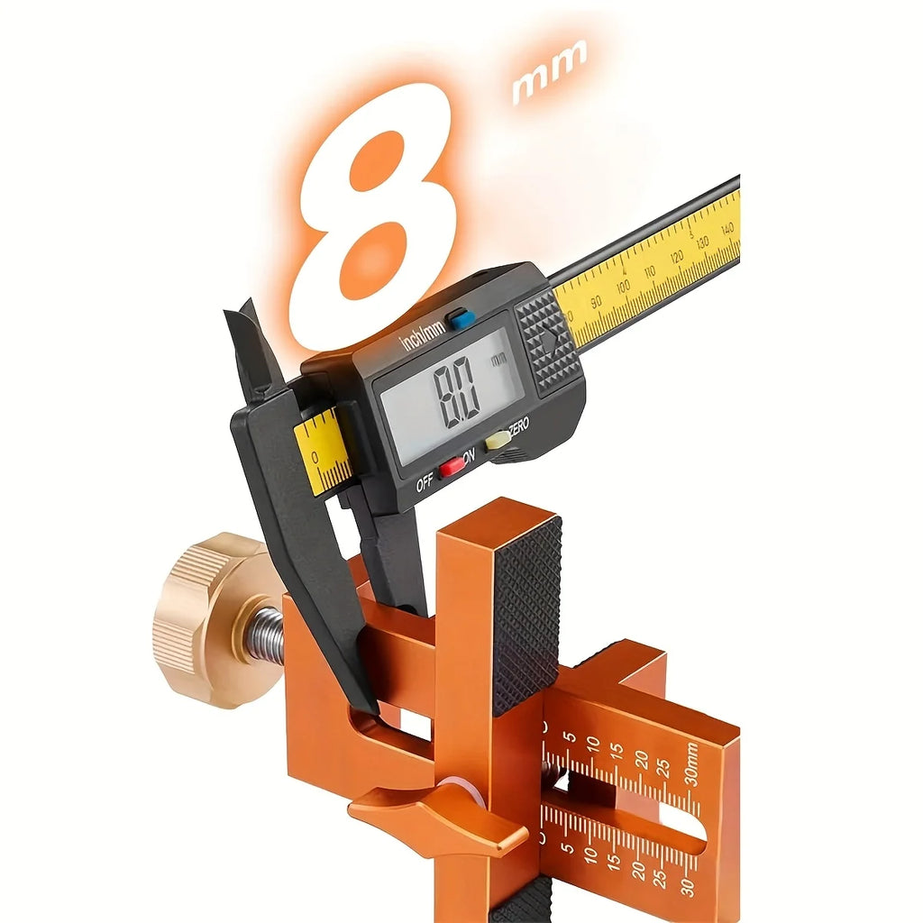 2-in-1-Schranktürform, langlebig und präzise mit verstellbarem Führungsstift, 3 Bohrer und Präzisionswaagen