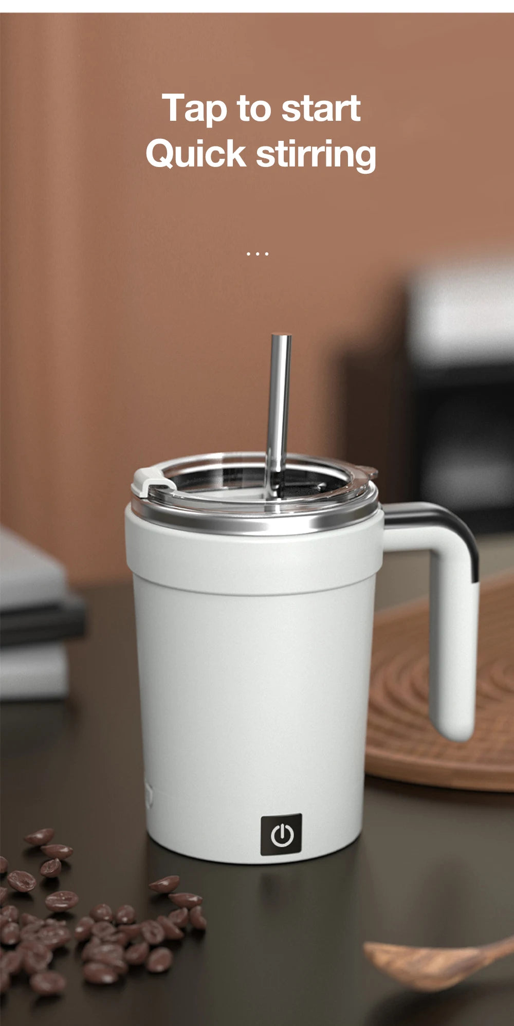 380ML Automatische Rühren Tasse Wiederaufladbare Elektrische Selbst Mischen Kaffee Becher Tragbare Tee Milch Trinkbecher Rotierenden Magnetische Werkzeuge