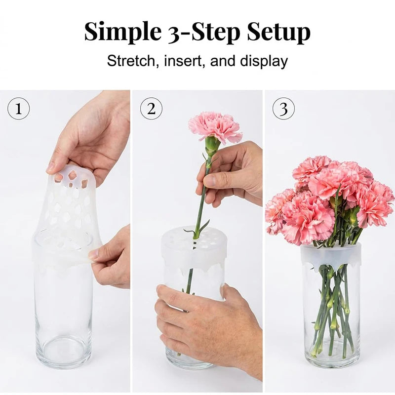 Silikon-Blumengitter für Vasen – Flexibler Blumenstielhalter, Wasserdicht & Wiederverwendbar | DIY