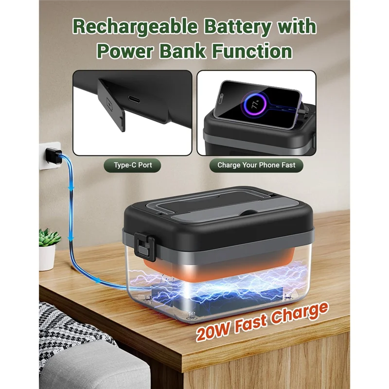 Elektrische Lunchbox mit Akku – 16.000 mAh, kabellos & selbstheizend
