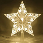 15 cm Weihnachten Leuchtende Baum Topper fünfzackigen Stern Transparente LED Glänzende Lampe Weihnachten Bunte TopStar Ornamente Navidad decora