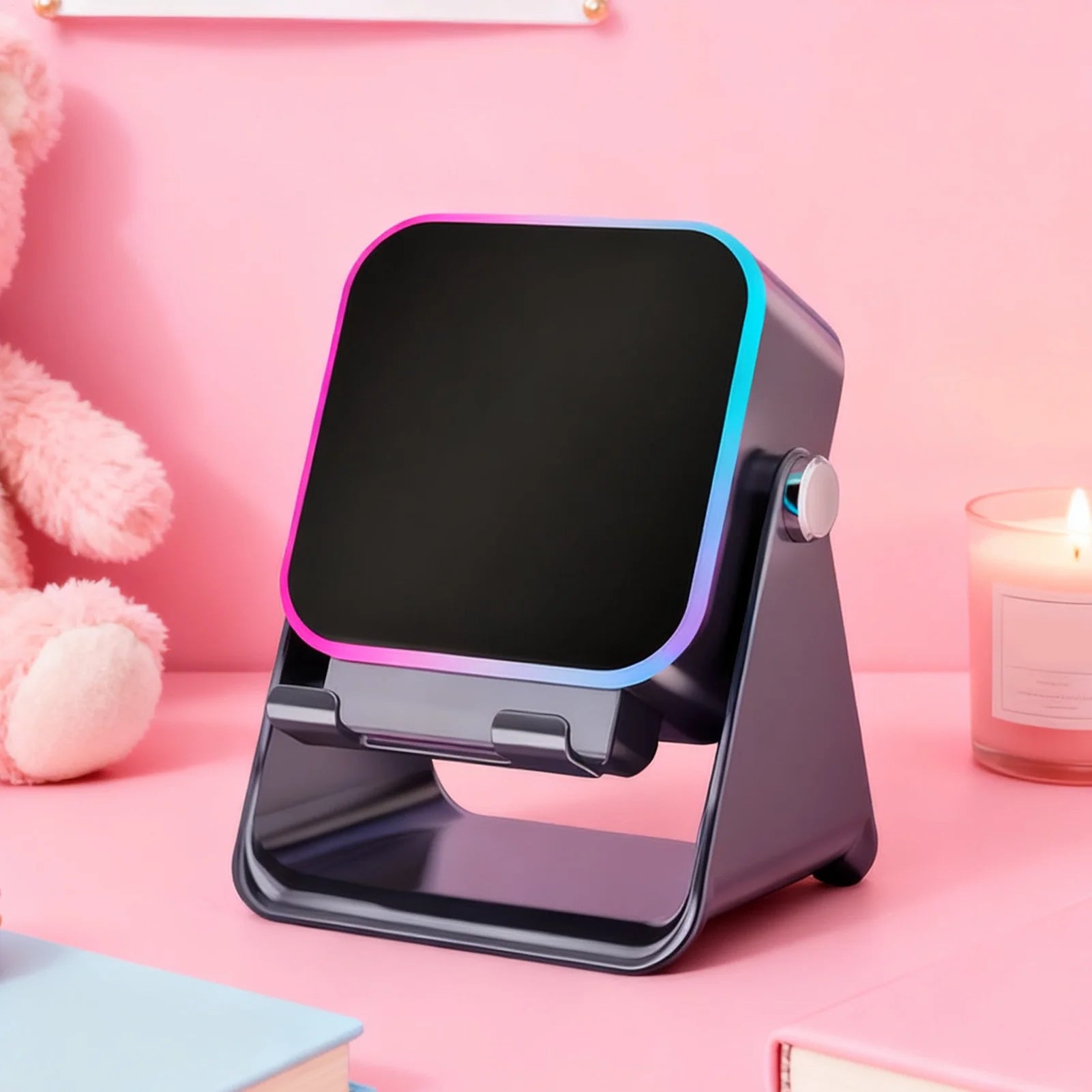 Induktionslautsprecher für Telefon mit leichter faltbarer Station, 10 W, Telefonhalter, kabelloser Ladegerät-Lautsprecher für Zuhause, Büro, Reisen