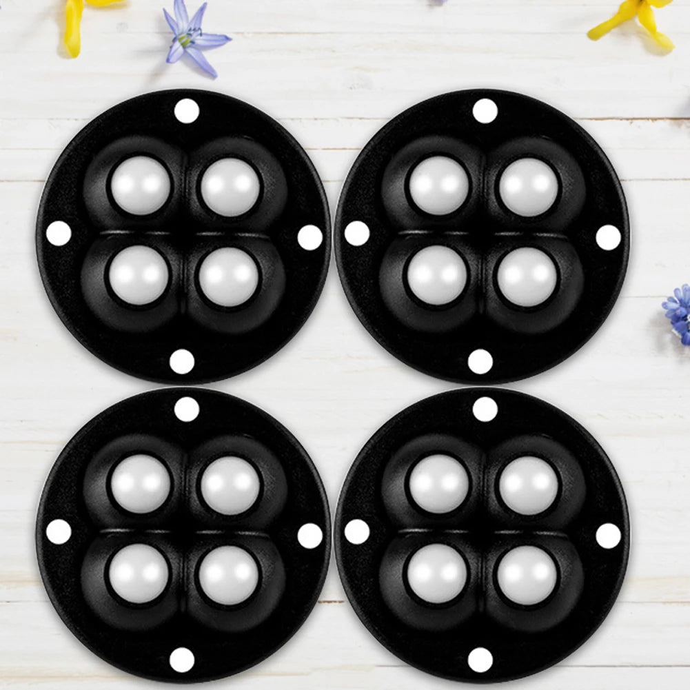 4 Stück klebrige drehbare Riemenscheibe, 360 Grad freie Drehung, selbstklebende Lenkrollen, Zubehör für Behälter, Aufbewahrungsbox, Möbel