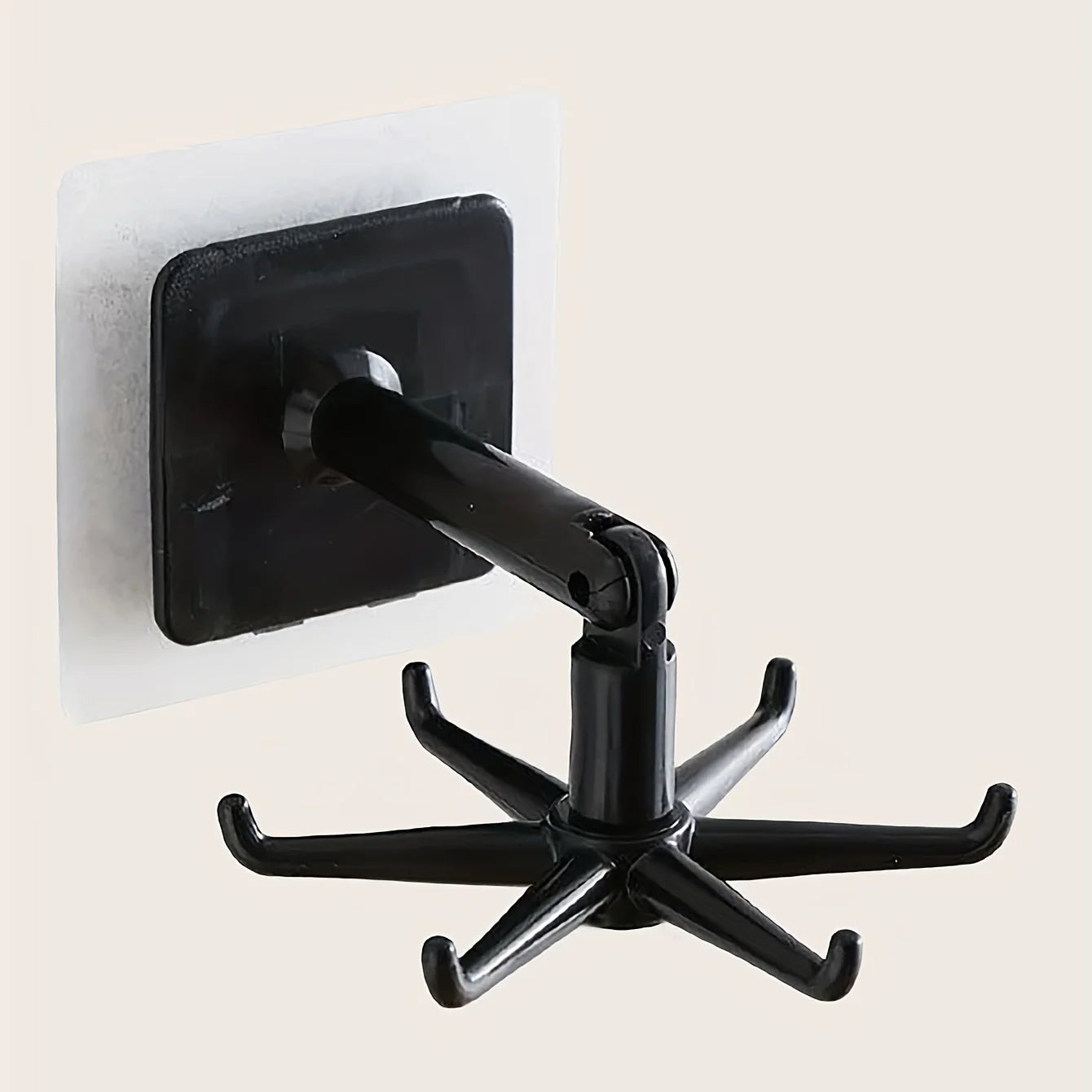 Multifunktional 360° °   Drehbarer Schmuck- und Küchen-Aufbewahrungshaken – an der Wand montierter Zubehör-Finisher, quadratisches Kunststoff-Design