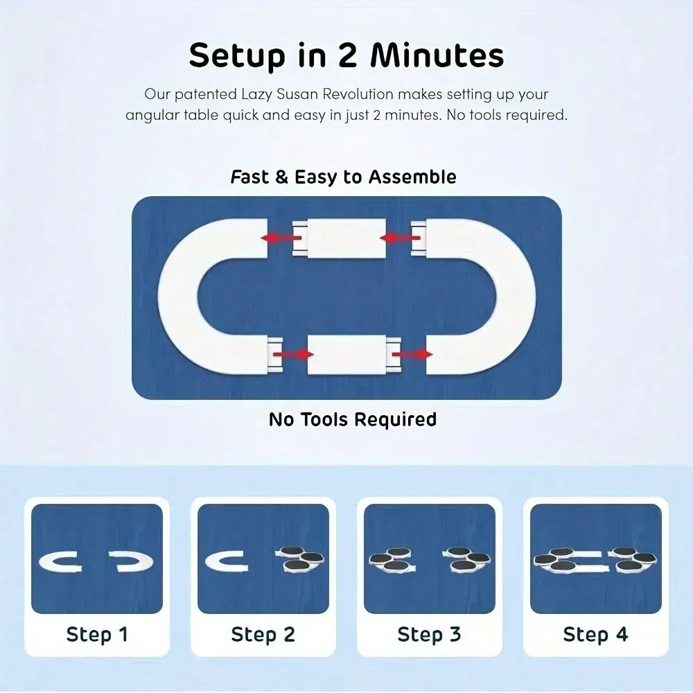 Drehteller für Küche, Esstisch, Drehteller für Küchenarbeitsplatte, 360-Grad-Drehung, vielseitig, hitzebeständig, für rechteckigen Tisch