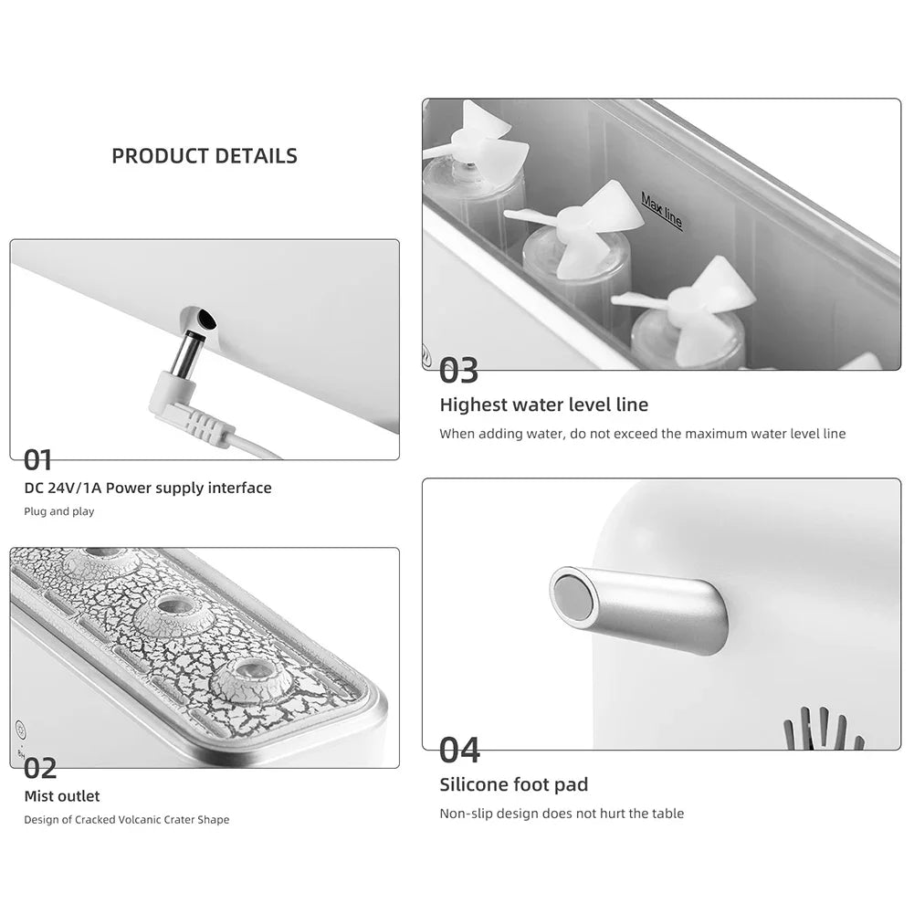 300 ml dynamischer tanzender Quallen-Luftbefeuchter, 5 Düsen, bunte Beleuchtung, Aromatherapie-Diffusor, 2 Nebelmodi für das Heimbüro