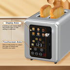 OMESER Küche Edelstahl Zwei Scheiben Toaster Touchscreen Hause Automatische Brot Toaster Frühstück Maschine 6 Bräunungsstufen