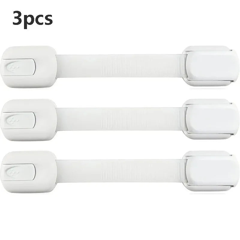 10 Stück Kindersicherheitsgurtschlösser Babyschlösser für Schränke und Schubladen, Toilette, Kühlschrank und mehr. Klebepads. Keine Installation erforderlich