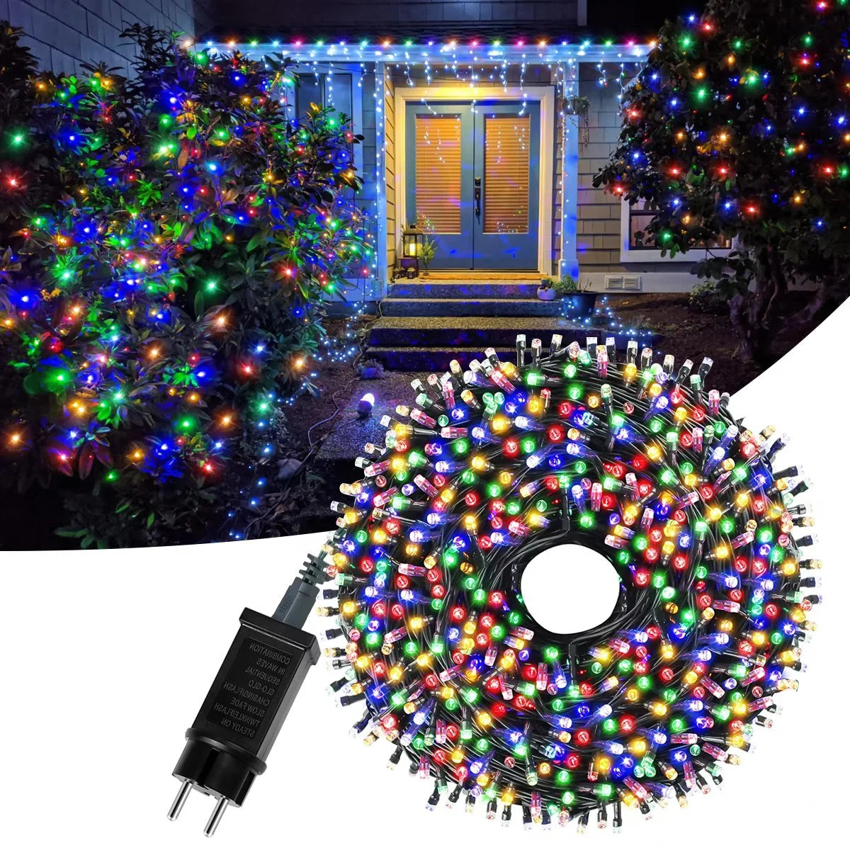 10m 20m 30m 50m Hochzeitsfeiertag Weihnachtsgirlande Dekoration Beleuchtung LED String Lichterketten mit EU-Netz stecker für Wohnkultur