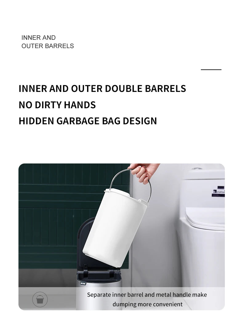 Neue Xiaomi Edelstahl Smart Mülleimer Wc Pinsel Anzug Wasserdichte Mülleimer mit Abdeckung Badezimmer Schmale Smart Sensor Eimer