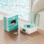 Retro Plattenspieler Lautsprecher mit weißem Rauschen, kabelloser Bluetooth-Schallplattenspieler, Stereo-Sound, RGB-Projektion, Lampeneffekt