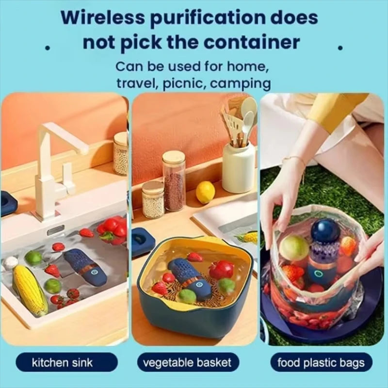 Machine de nettoyage de fruits et légumes, purificateur d'aliments 3000 mAh, appareil de nettoyage de fruits étanche pour fruits, légumes pour viande et fruits de mer