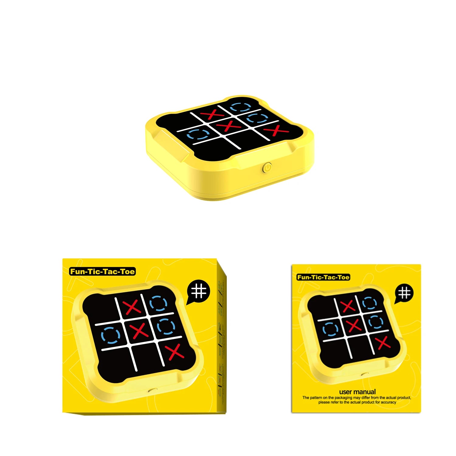 Tragbare Tic Tac Toe-Spielekonsole – tragbares elektronisches Puzzle für alle Altersgruppen, Reisespielzeug mit Memory-Training und Montessori-Geschenken